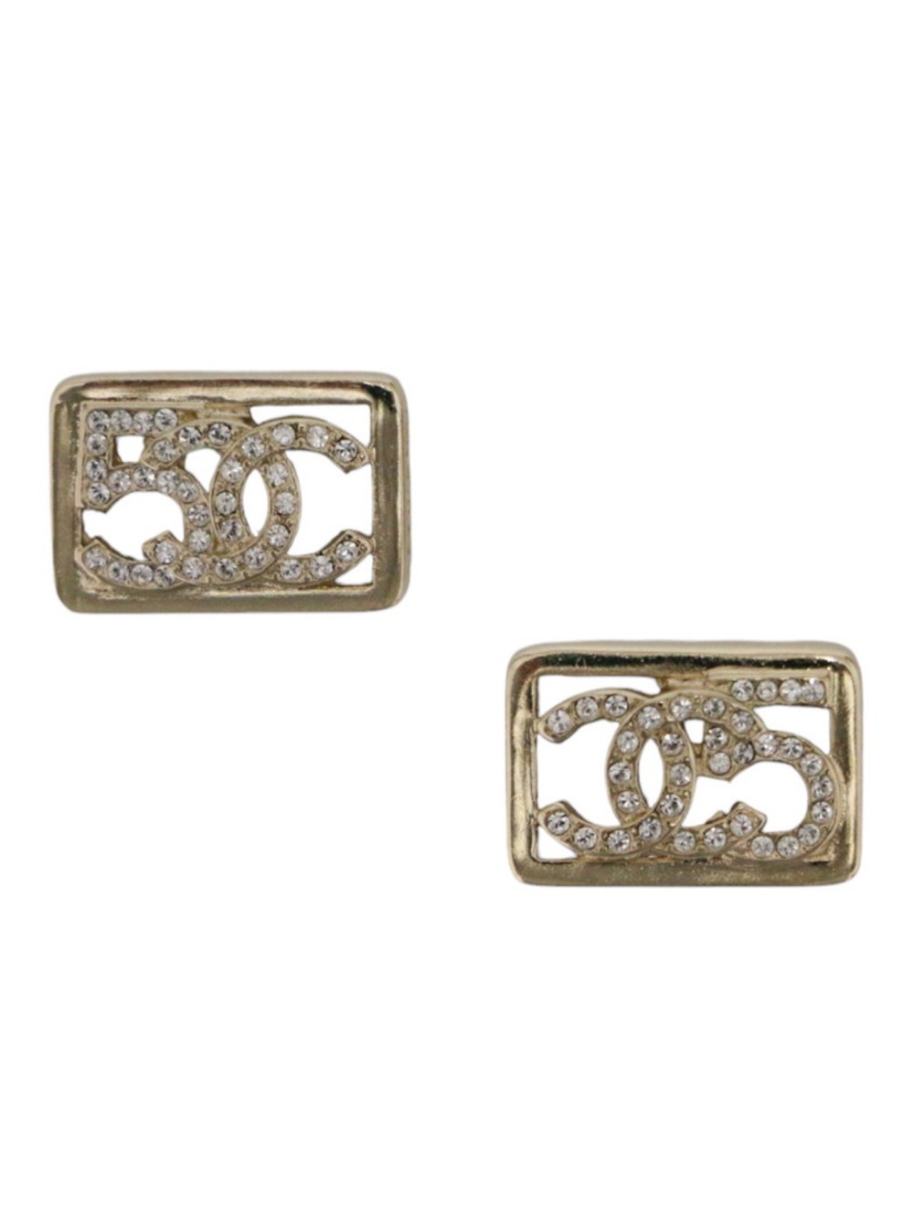 CHANEL NUMBER 5 CC STUD EARRINGS Crystals